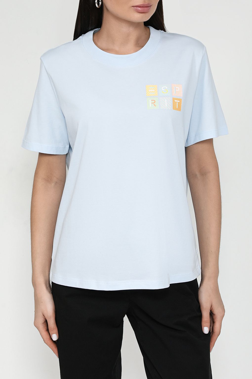 

Футболка женская Esprit Casual 024EE1K331 голубая S, Голубой, 024EE1K331