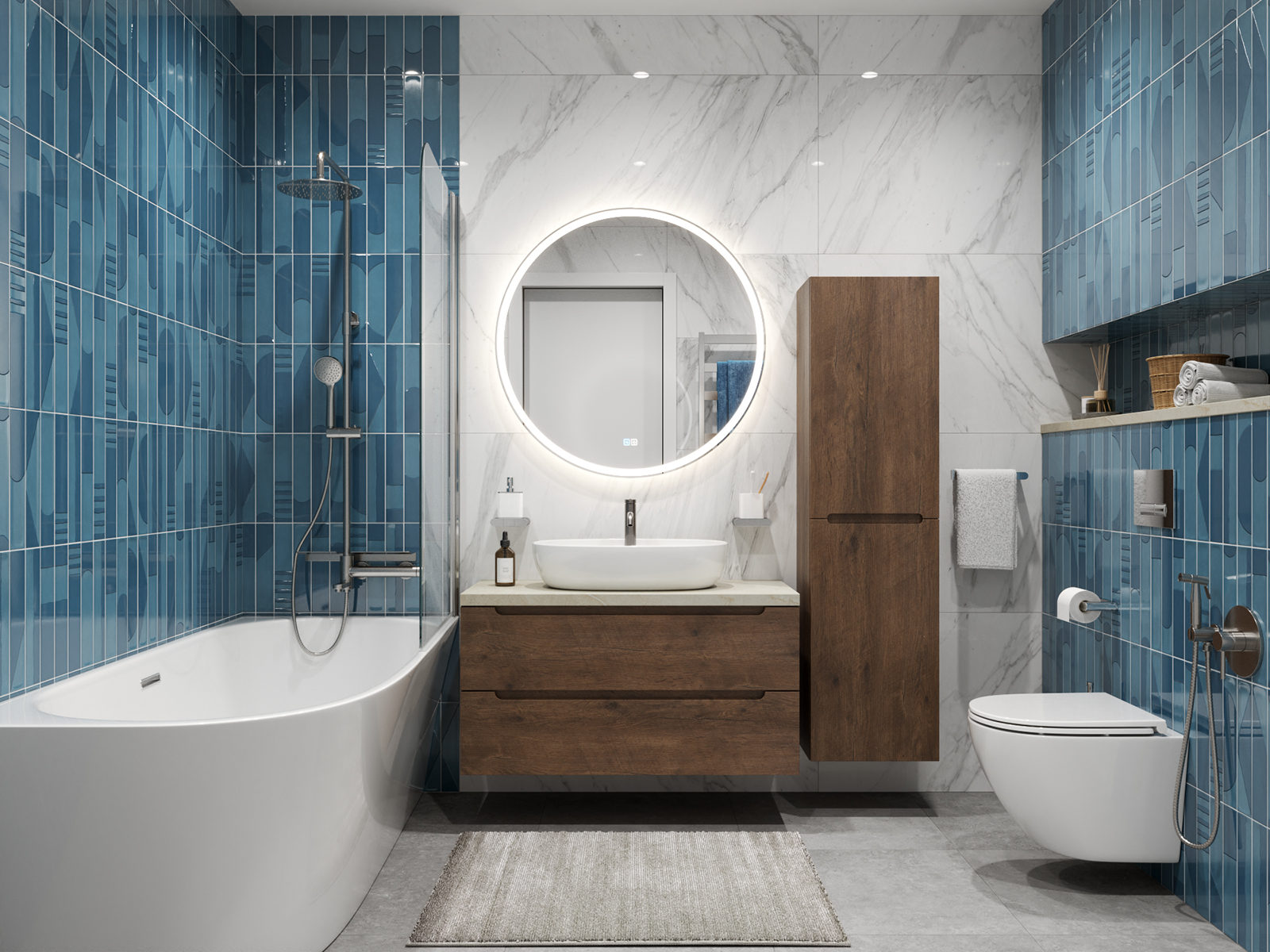 

Тумба с раковиной BelBagno Etna ETNA100RW-KEPMCO-1346-SET со столешницей, Коричневый, 100