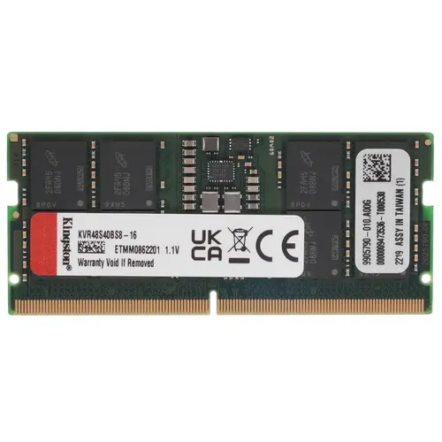 

Оперативная память Kingston (KVR48S40BS8-16), DDR5 1x16Gb, 4800MHz