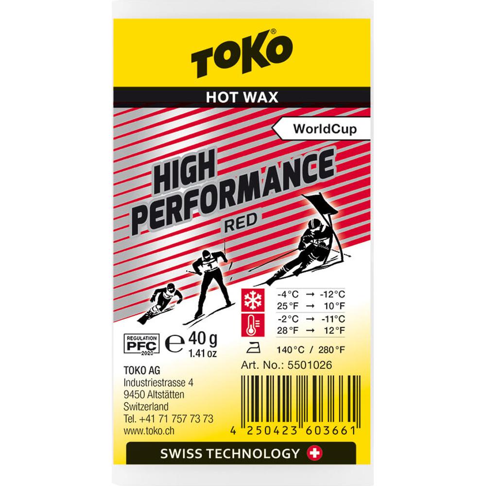 Высокофтористый Парафин Скольжения Твердый Toko High Performance 40G Red (Б/Р:б/Р) 2023-24