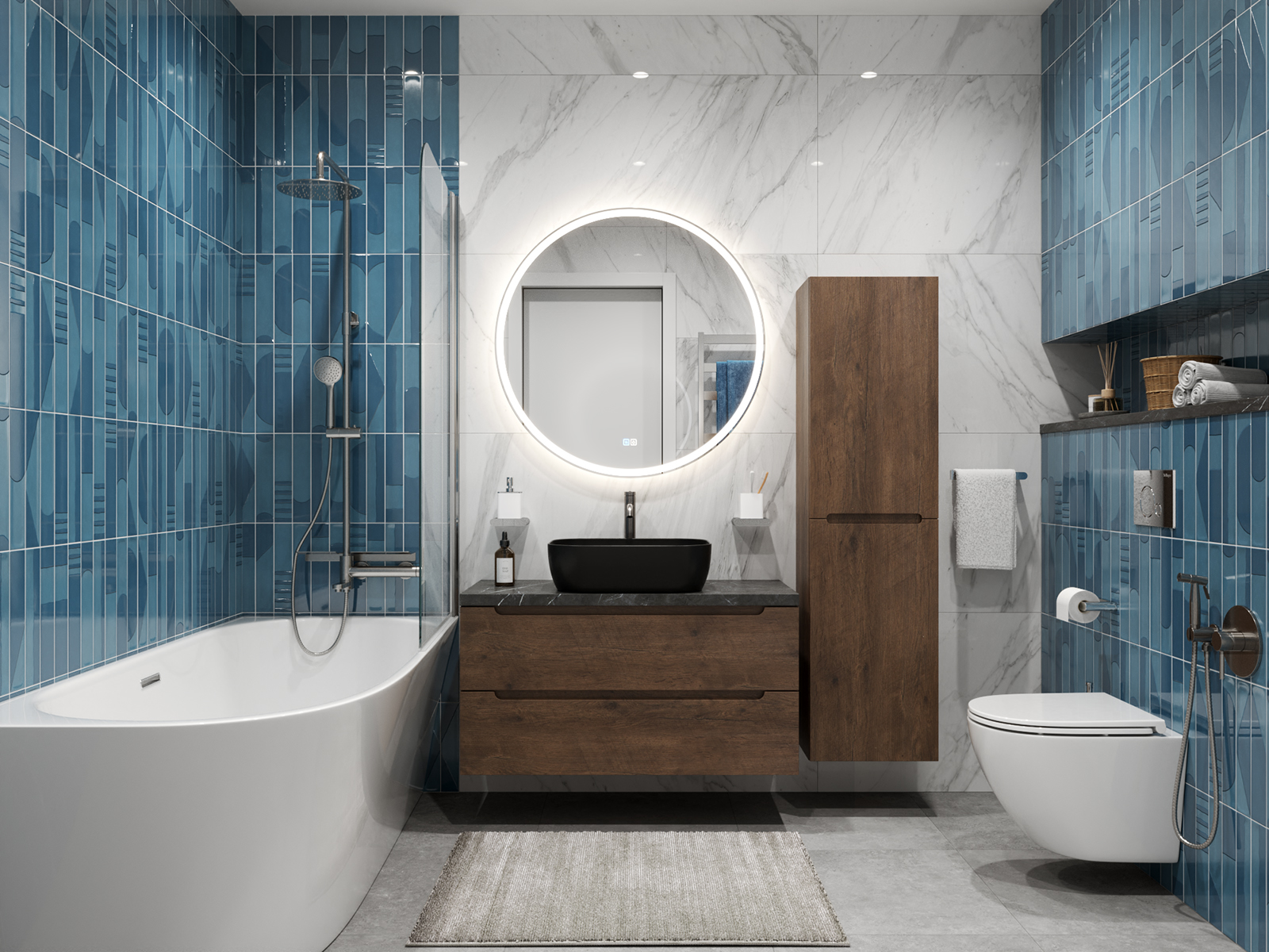 

Тумба с раковиной BelBagno Etna ETNA80RW-KEPMNO-1302H301-SET со столешницей, Коричневый, 80