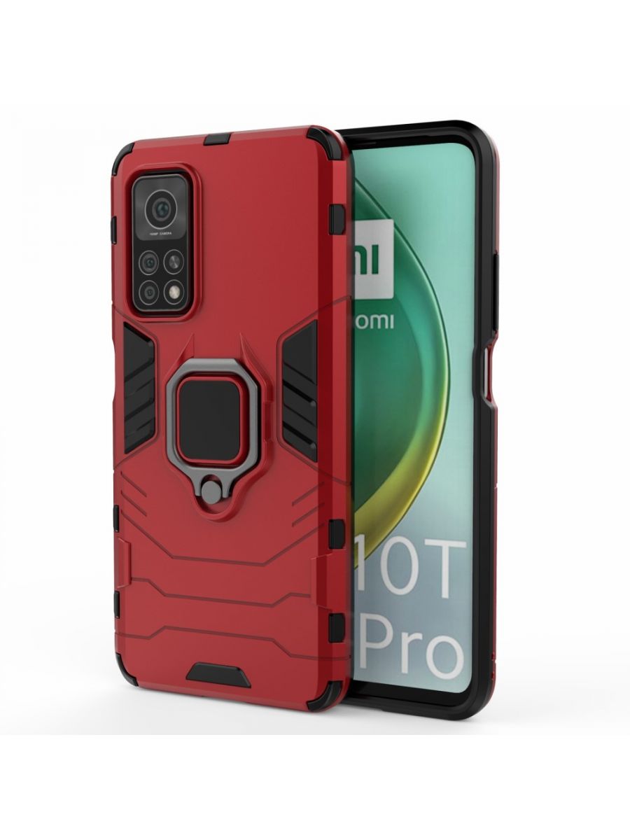 

Brodef Ring Противоударный чехол с кольцом для Xiaomi Mi 10T/Mi 10T Pro красный