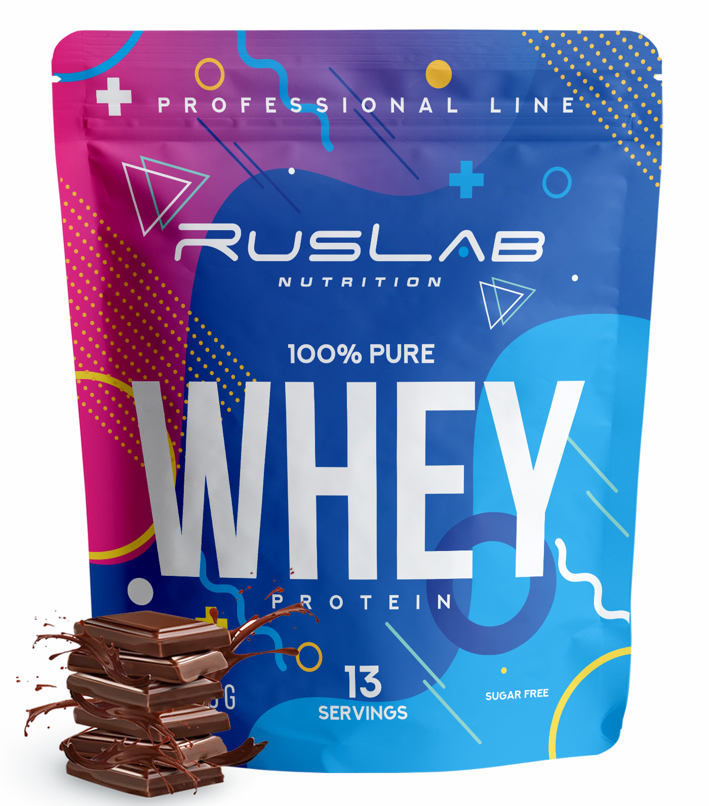 Сывороточный протеин RusLabNutrition Whey 100% Pure 416гр вкус шоколад