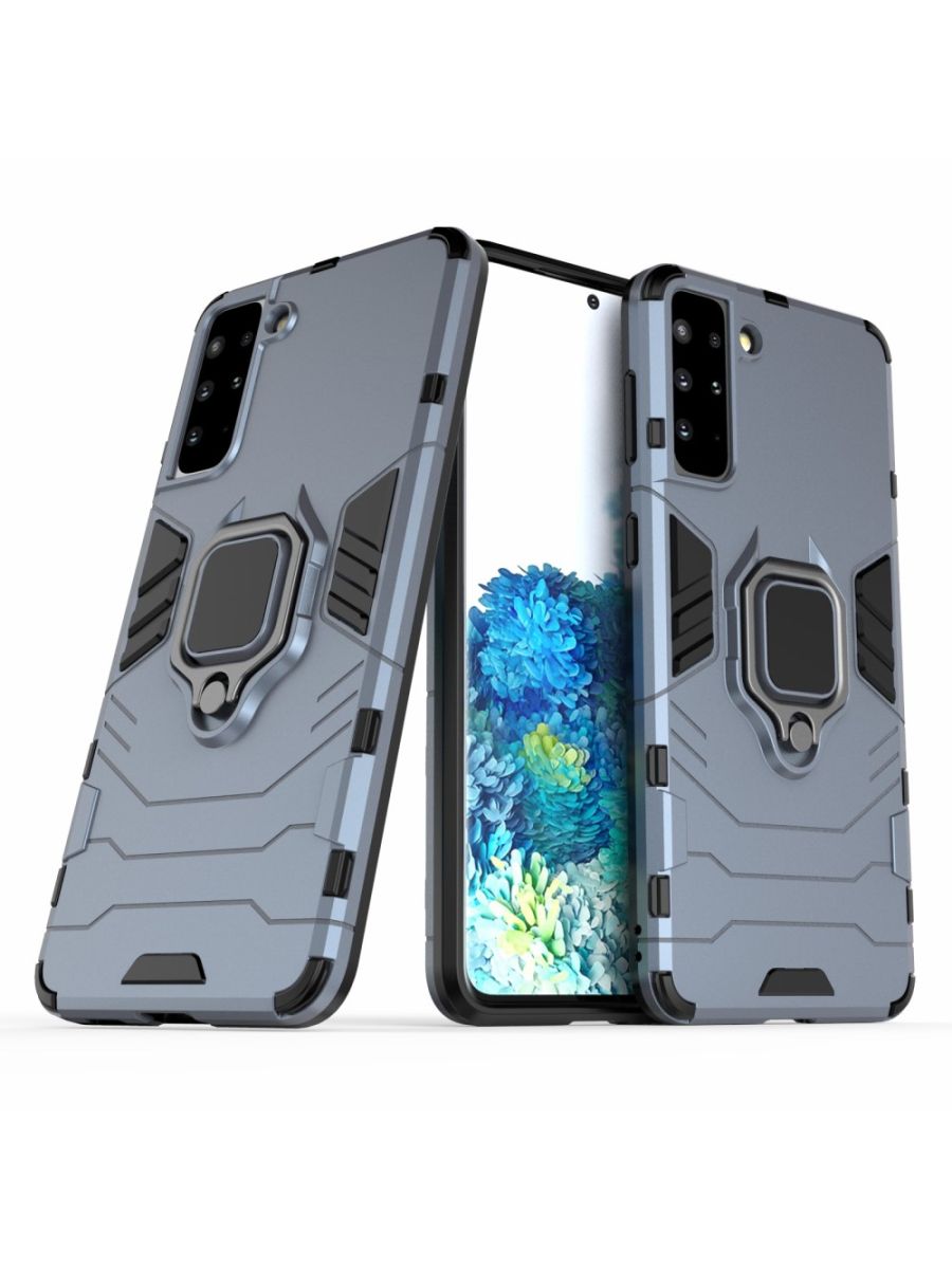 

Brodef Ring Противоударный чехол с кольцом для Samsung Galaxy S21 Plus/S21+ синий