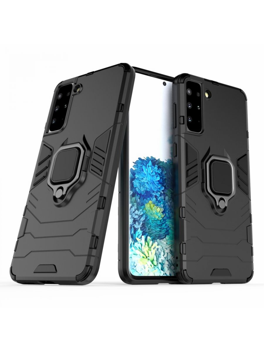 

Brodef Ring Противоударный чехол с кольцом для Samsung Galaxy S21 Plus черный