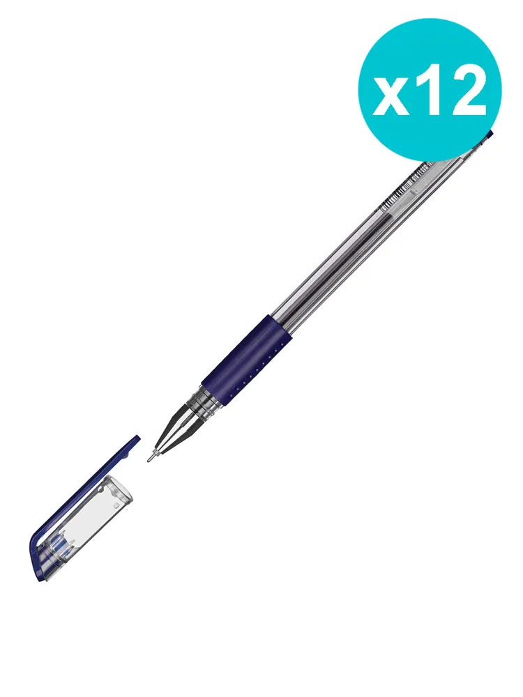 Ручка гелевая неавтоматическая Attache Gelios-030 синий игол 0,5мм 12шт/уп