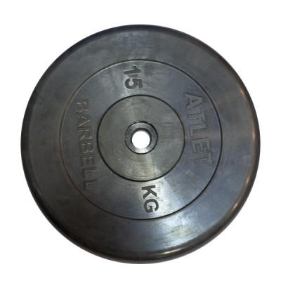 

Диск MB Barbell Atlet обрезиненный черный d-26mm 15кг