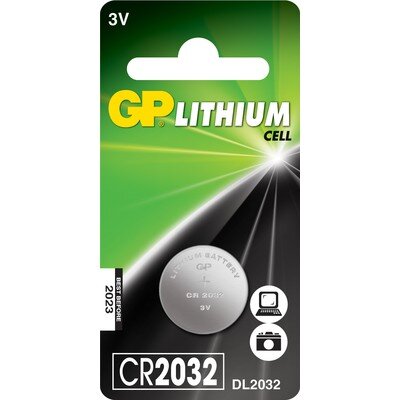 Батарейки GP CR2032 литиевые (1 штука в упаковке), 216802