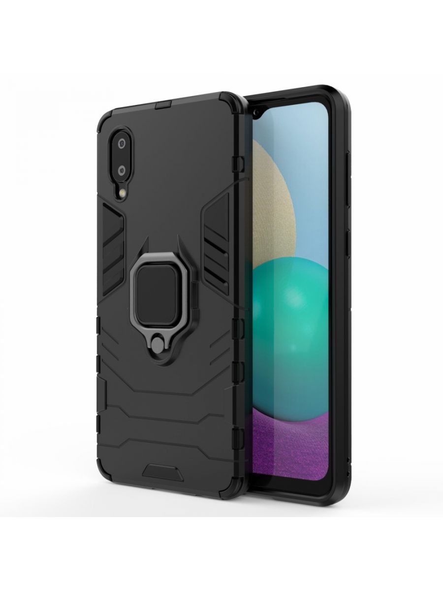 

Brodef Ring Противоударный чехол с кольцом для Samsung Galaxy A02 черный