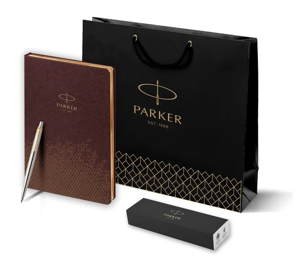 

Подарочный набор: Шариковая ручка Parker Jotter Essential, St. Steel GT и Ежедневник неда, 1951110_5593182