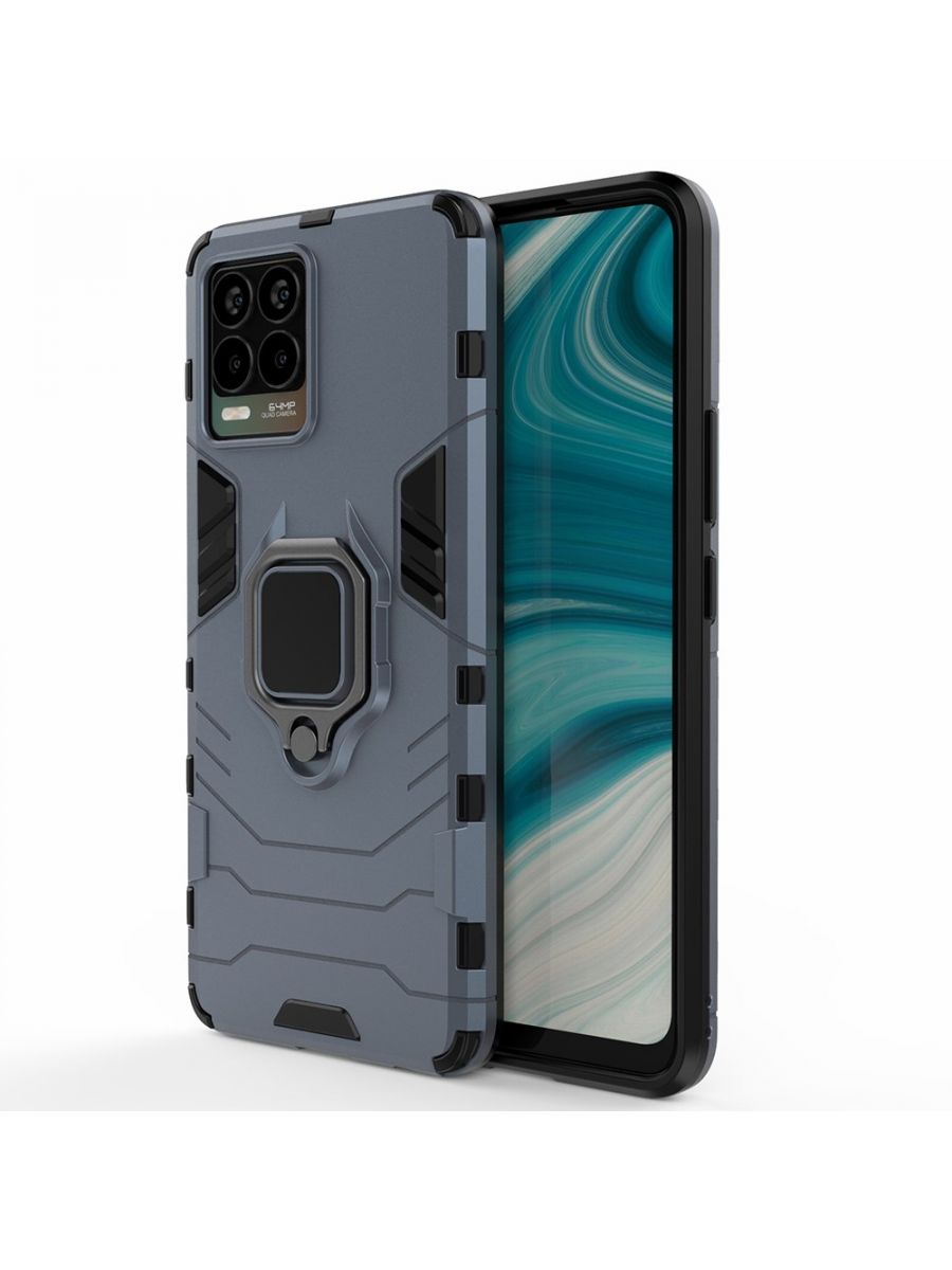 

Brodef Ring Противоударный с подставкой чехол для Realme 8 Pro/8 Синий