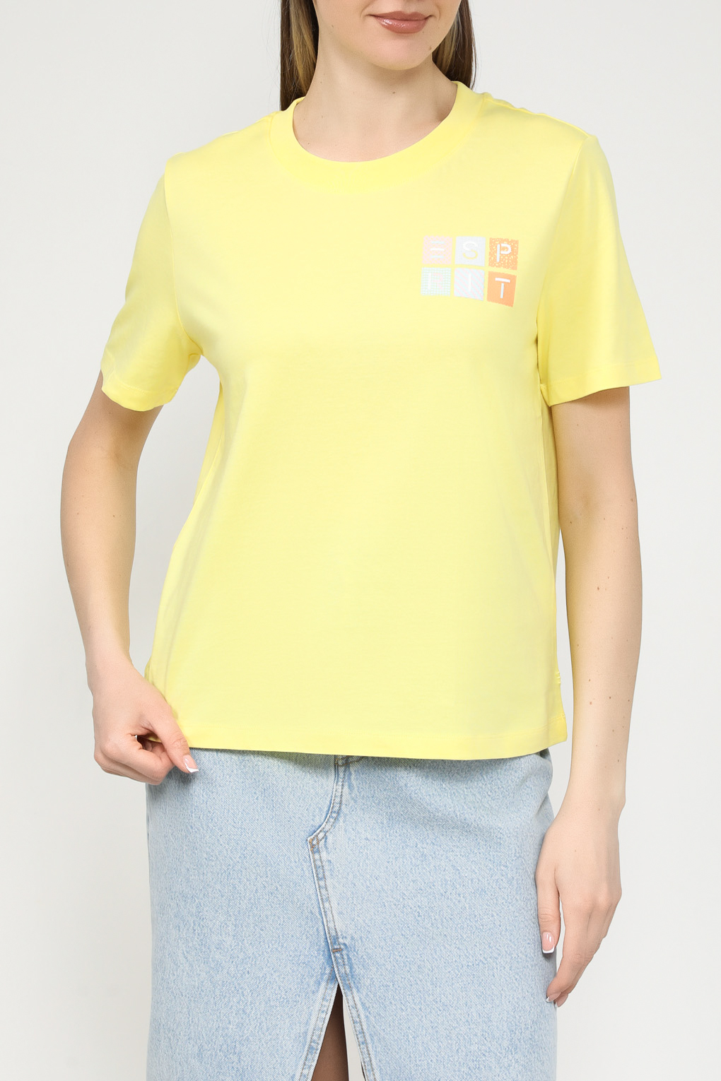 

Футболка женская Esprit Casual 024EE1K331 желтая L, Желтый, 024EE1K331