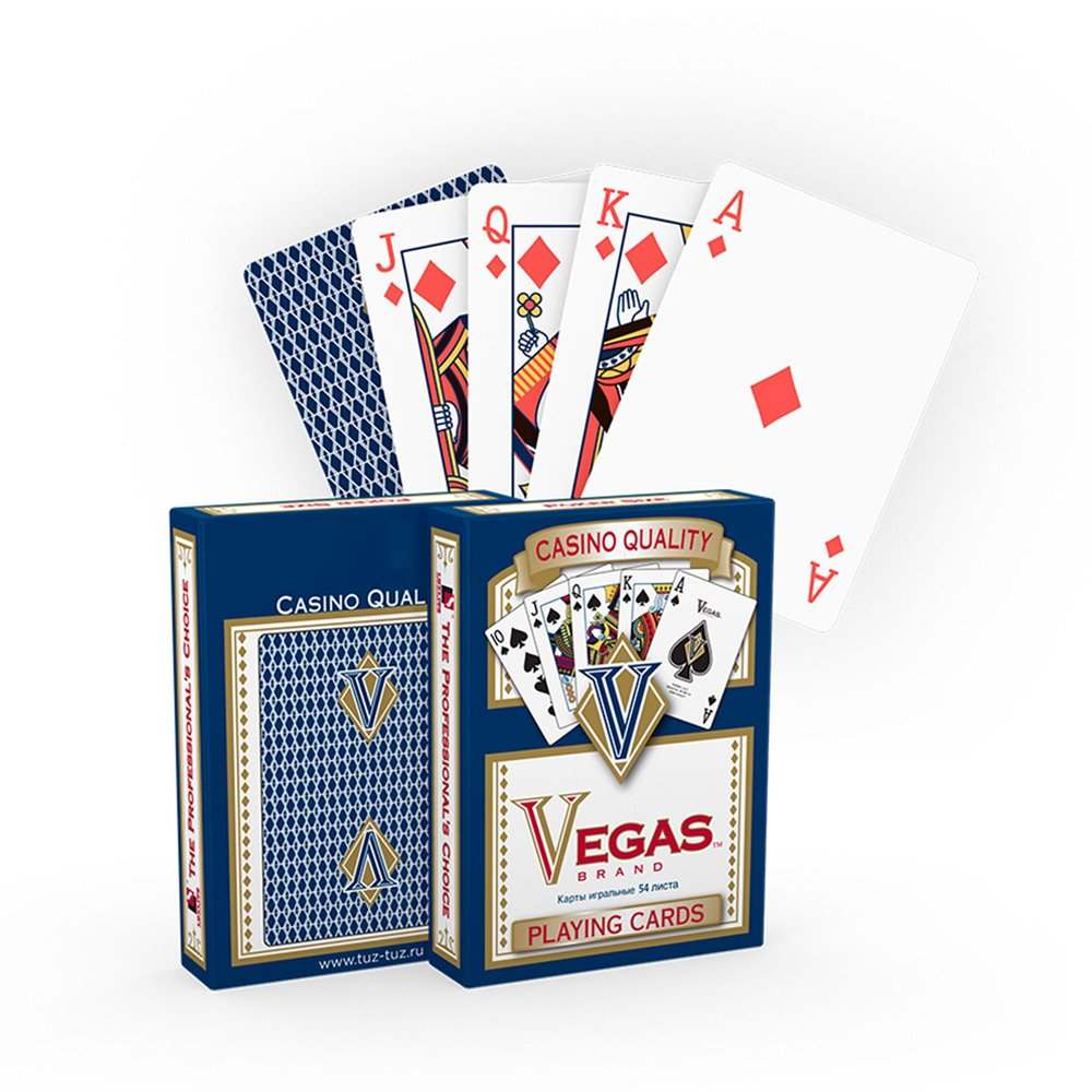 

Игральные карты с пластиковым покрытием Luxlite Vegas синяя рубашка, 211 VEGAS