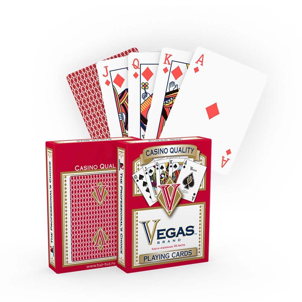 

Игральные карты с пластиковым покрытием Luxlite Vegas красная рубашка, 211 VEGAS