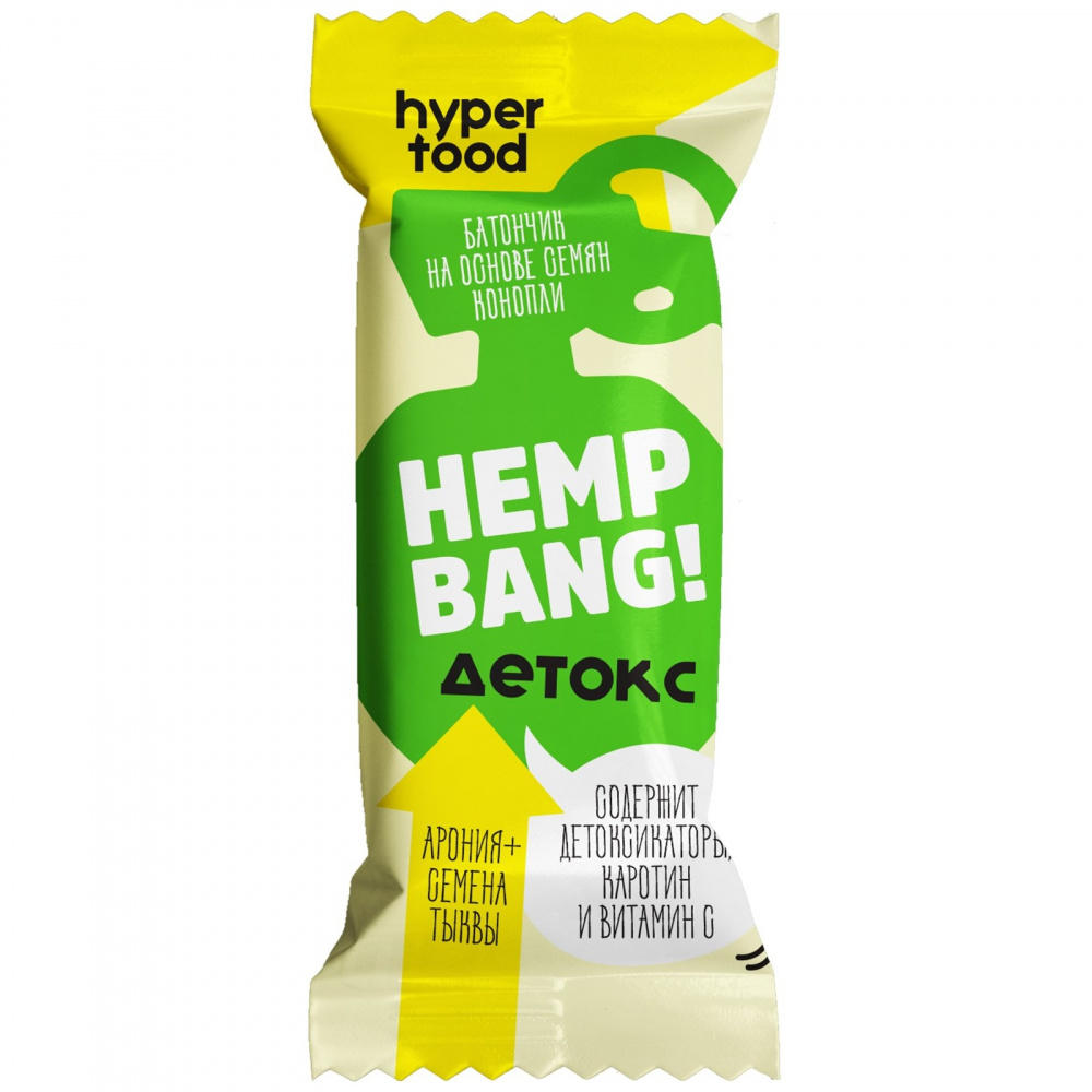 фото Батончик hemp bang "детокс", арония и семена тыквы, 30 гр