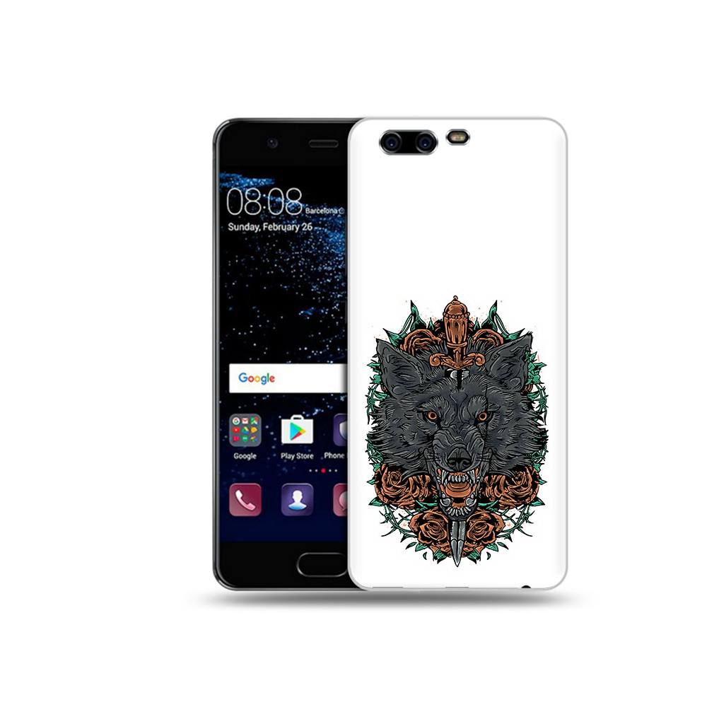 

Чехол MyPads Tocco для Huawei P10 красивый злой волк (PT60870.50.409), Прозрачный, Tocco