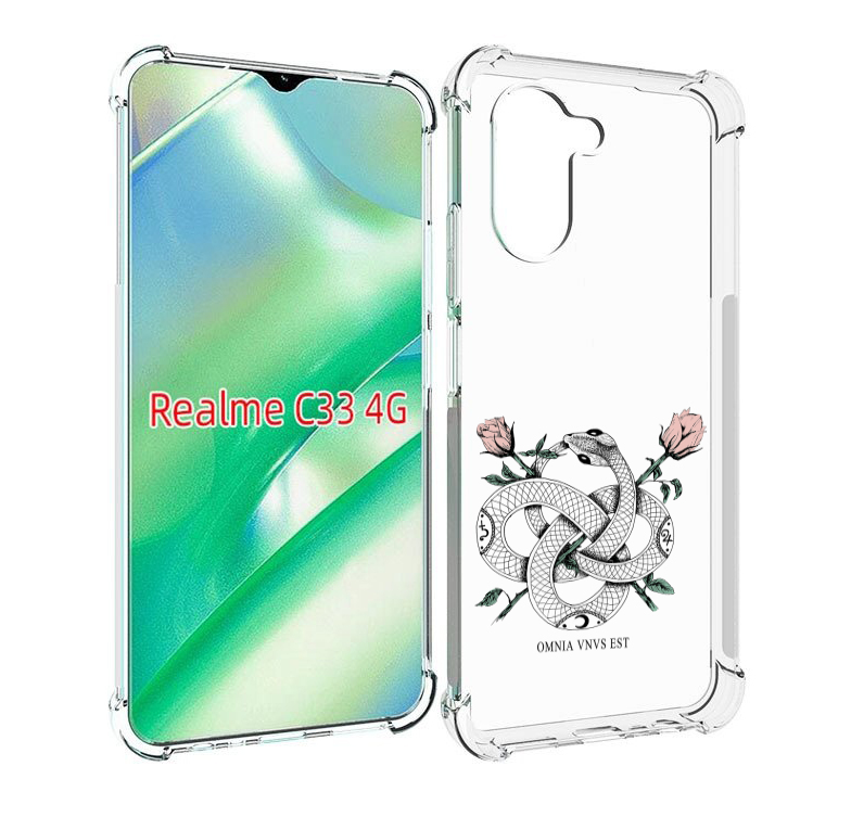 

Чехол MyPads нарисованная змея абстракция для Realme C33 4G, Прозрачный, Tocco