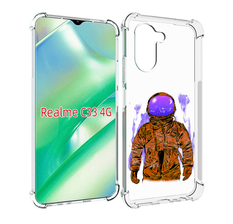 

Чехол MyPads нарисованный мужчина в скафандре для Realme C33 4G, Прозрачный, Tocco