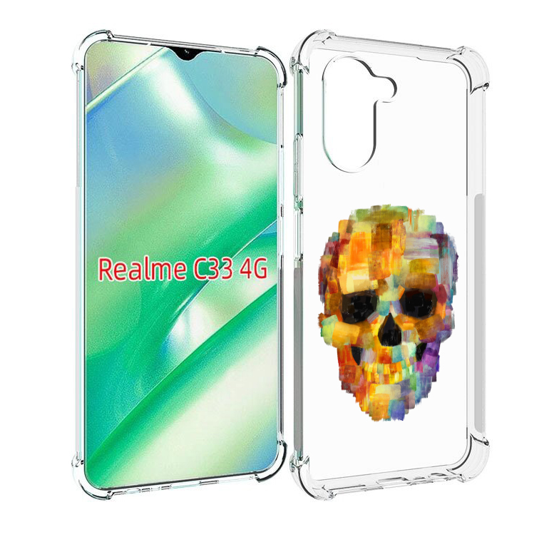 

Чехол MyPads нарисованный череп для Realme C33 4G, Прозрачный, Tocco