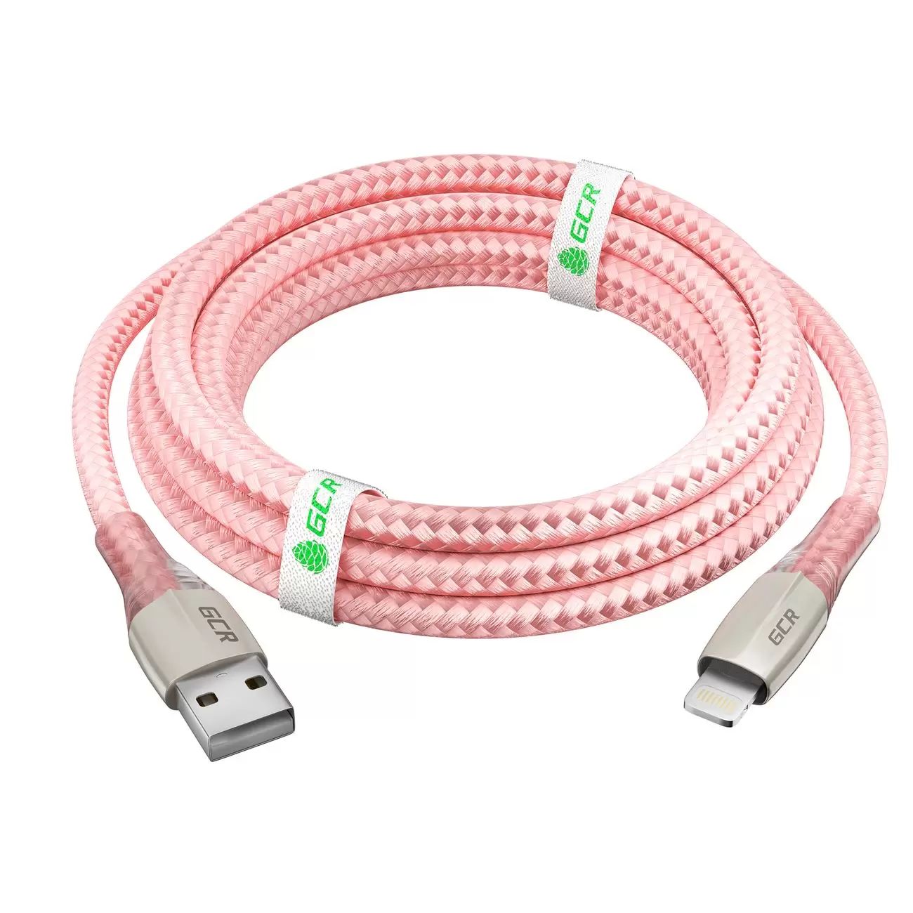 фото Кабель lightning - usb gcr 1.2 м розовый