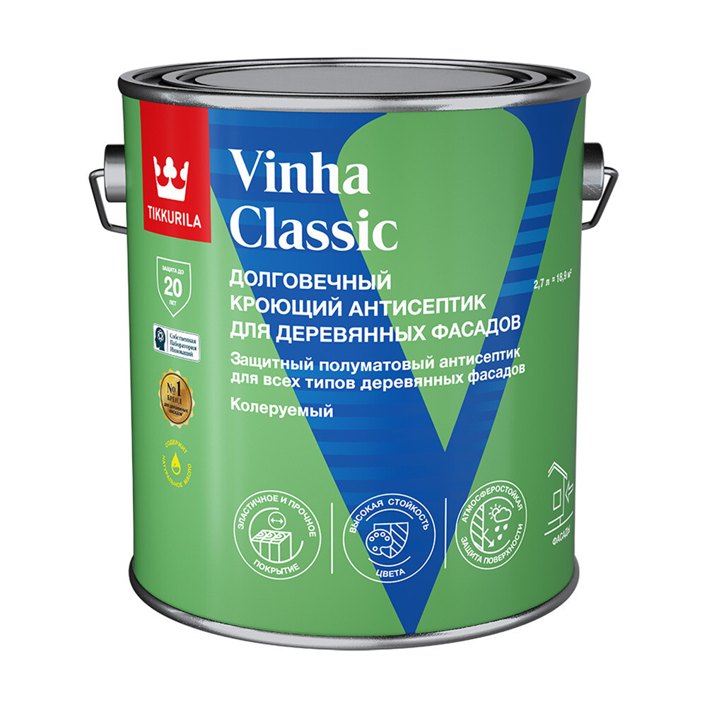 Антисептик Tikkurila Vinha Classic белый 2,7 л