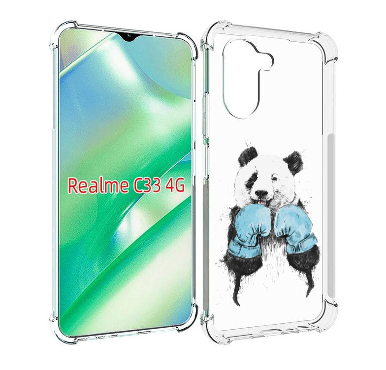 Чехол MyPads панда боксер для Realme C33 4G