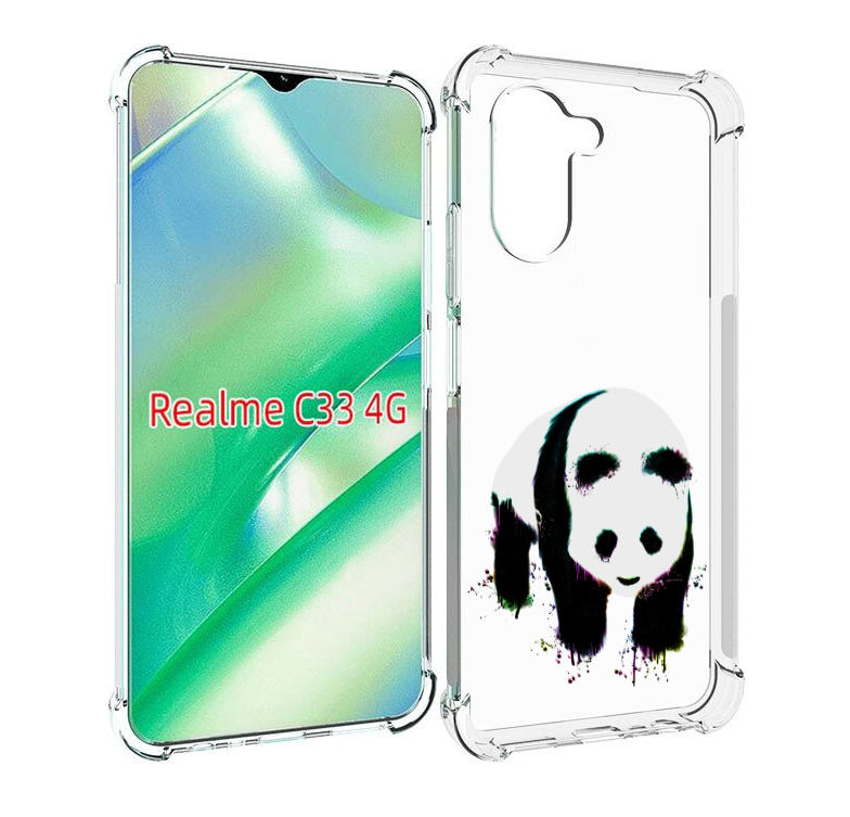

Чехол MyPads панда в акварели для Realme C33 4G, Прозрачный, Tocco
