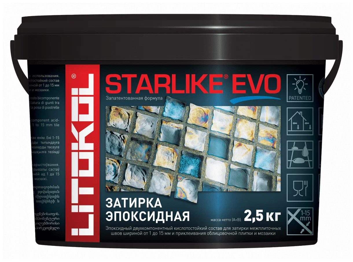 

Затирка LITOKOL Starlike Evo S.200 Avorio 2,5 кг, Белый