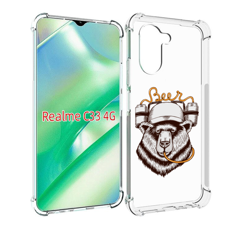 

Чехол MyPads пивной медведь для Realme C33 4G, Прозрачный, Tocco