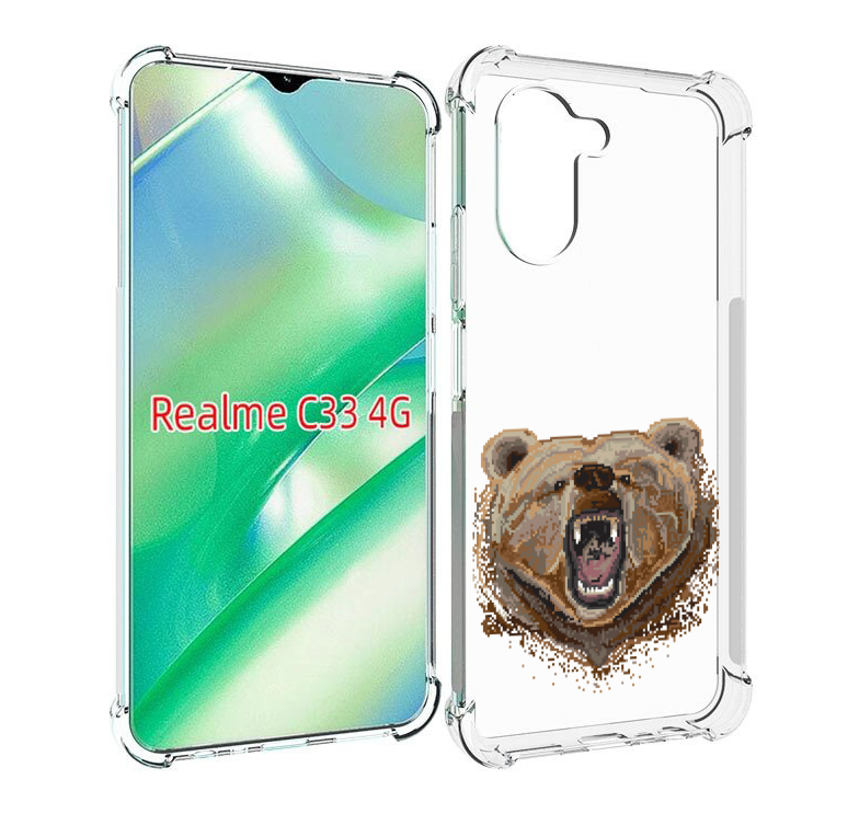 

Чехол MyPads пиксельный медведь для Realme C33 4G, Прозрачный, Tocco