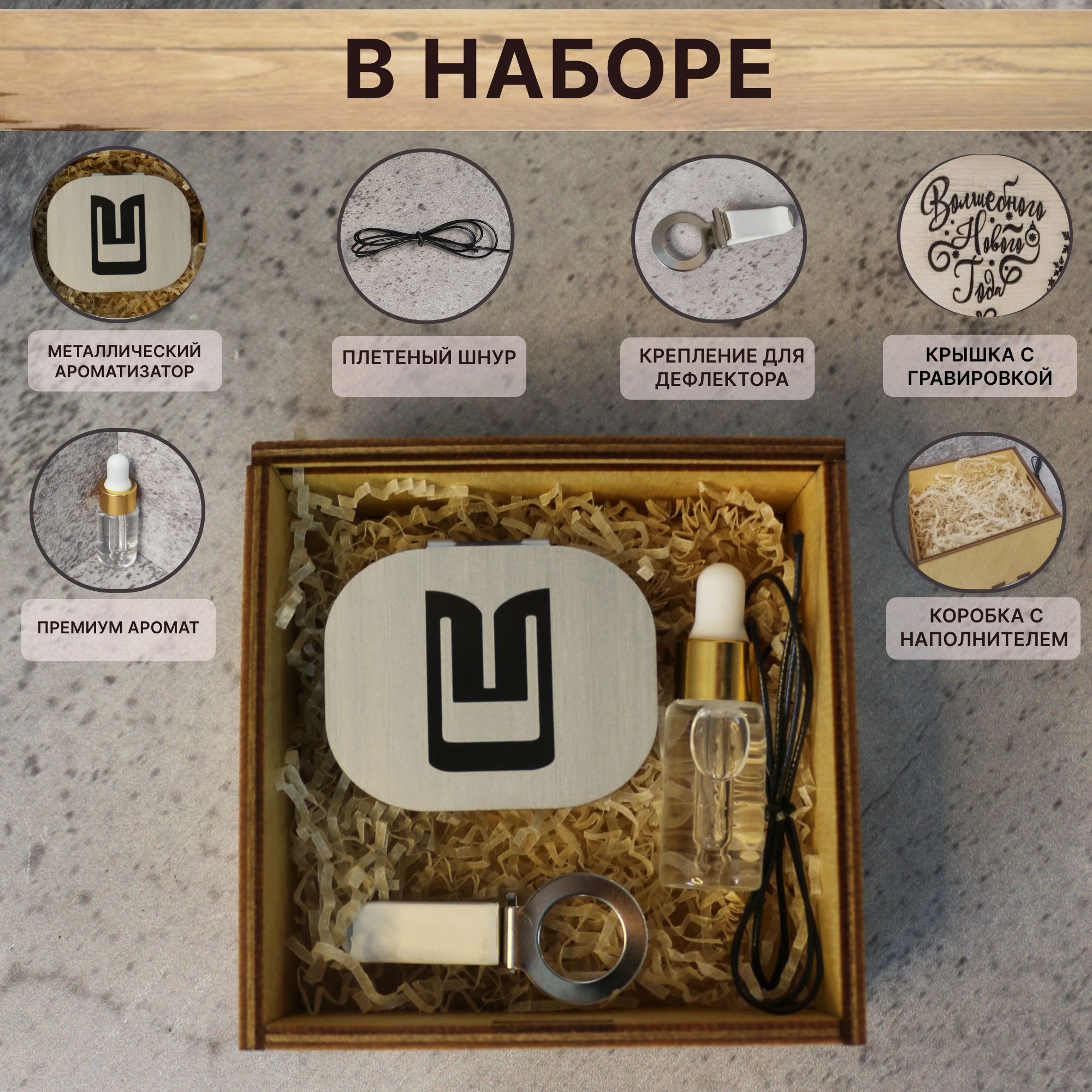 

Ароматизатор на дефлекторе для МОСКВИЧ в подарочной коробке с надписью "от Души", Серебристый, МОСКВИч