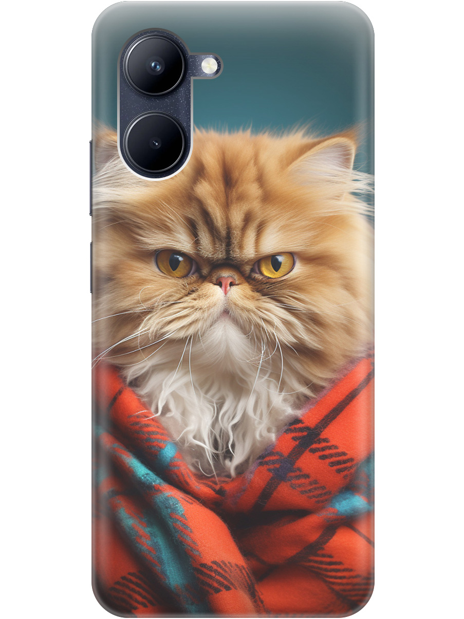 

Силиконовый чехол на realme C33 с рисунком "Недовольный котик", Красный;синий, 20000858
