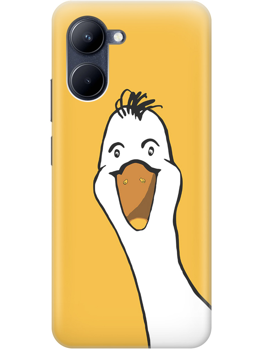 

Силиконовый чехол на realme C33 с рисунком "Забавный гусь", Белый;желтый, 20000858