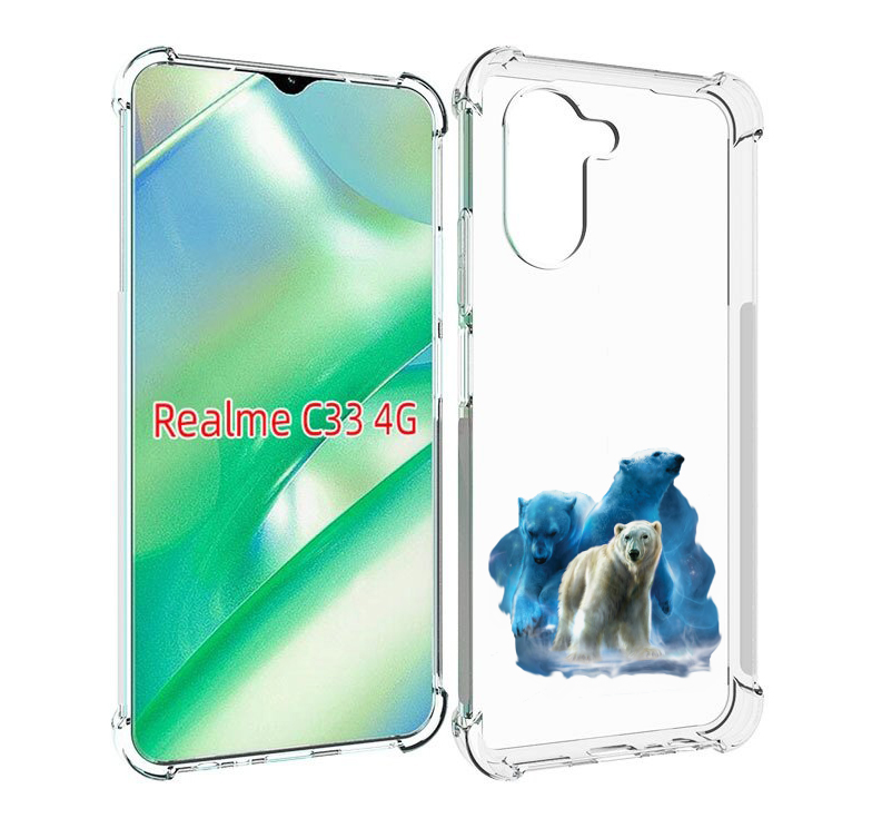 

Чехол MyPads полярный медведь для Realme C33 4G, Прозрачный, Tocco