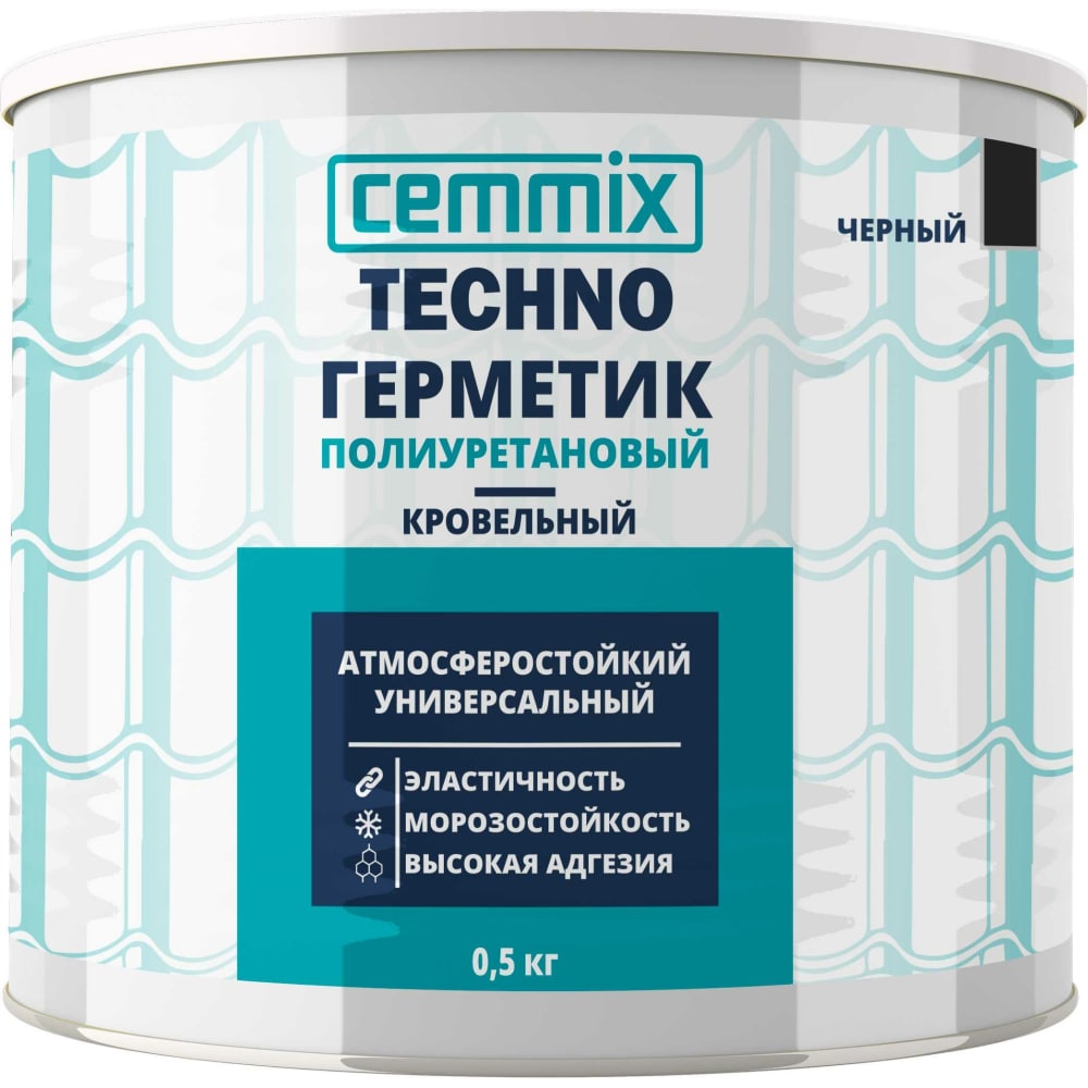 

CEMMIX Герметик полиуретановый "Кровельный", банка 0,5 кг, цвет черный 85498737