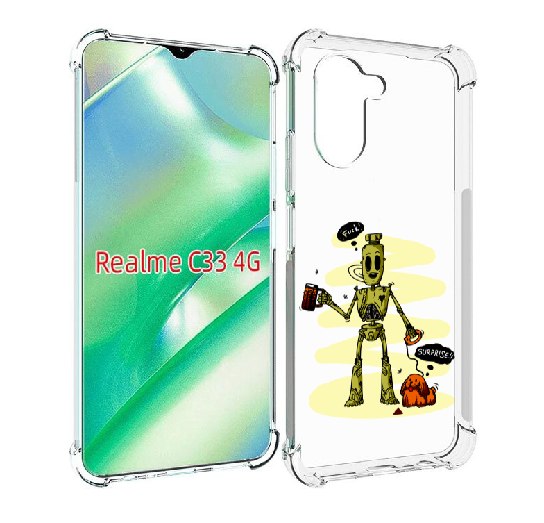 

Чехол MyPads прикольный робот для Realme C33 4G, Прозрачный, Tocco