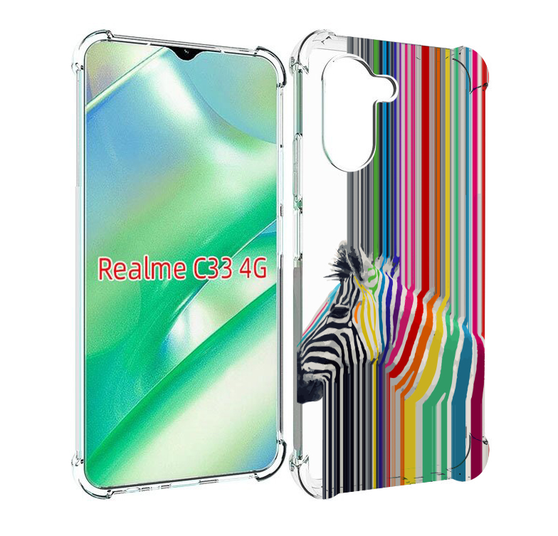 

Чехол MyPads радужная зебра для Realme C33 4G, Прозрачный, Tocco
