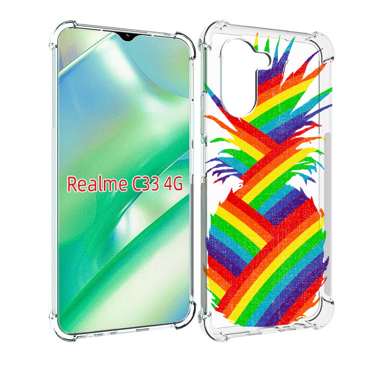 

Чехол MyPads радужный ананас для Realme C33 4G, Прозрачный, Tocco