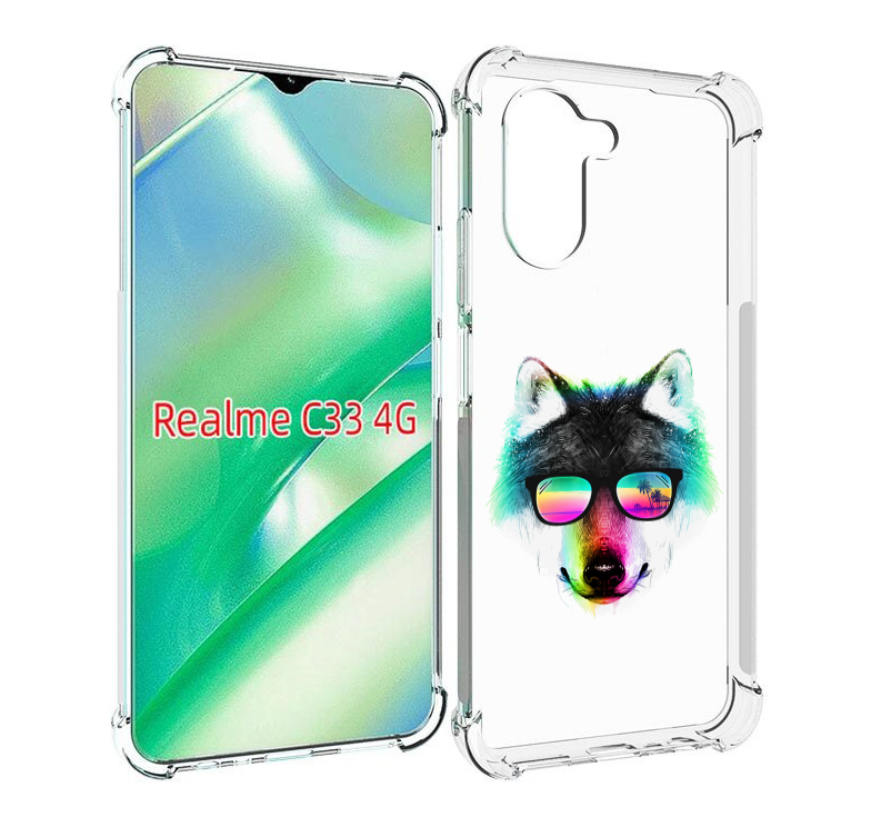 

Чехол MyPads радужный волк для Realme C33 4G, Прозрачный, Tocco