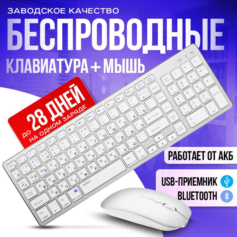 Комплект клавиатура и мышь WISEBOT PEM102 Silver