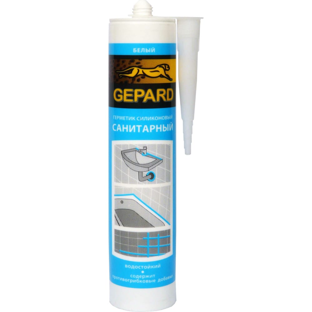 Gepard Герметик силиконовый санитарный CSS 664s белый 280 мл. С0000024448