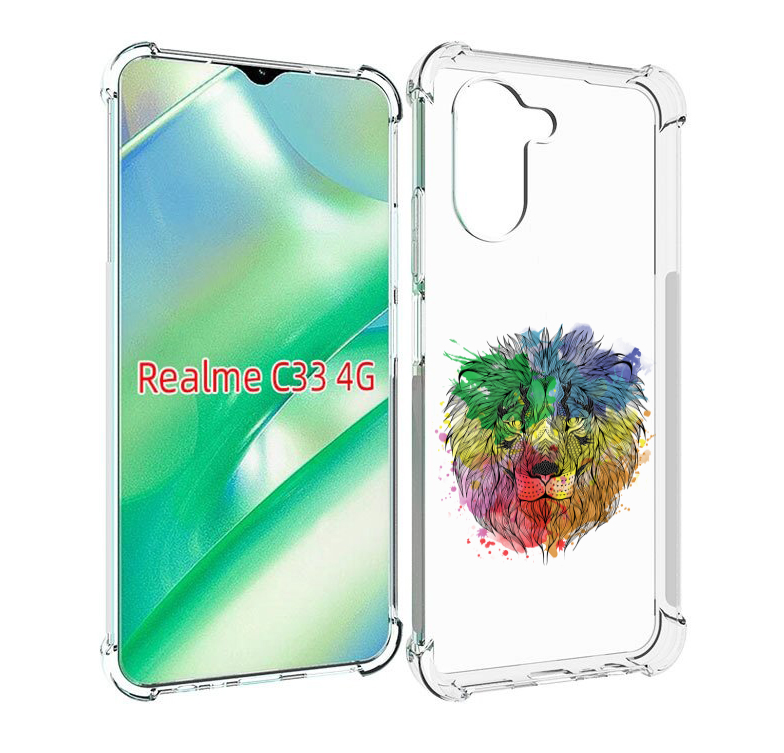 

Чехол MyPads разноцветный гордый лев для Realme C33 4G, Прозрачный, Tocco