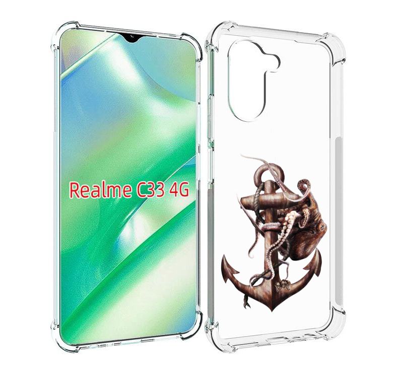 

Чехол MyPads ржавый якорь для Realme C33 4G, Прозрачный, Tocco
