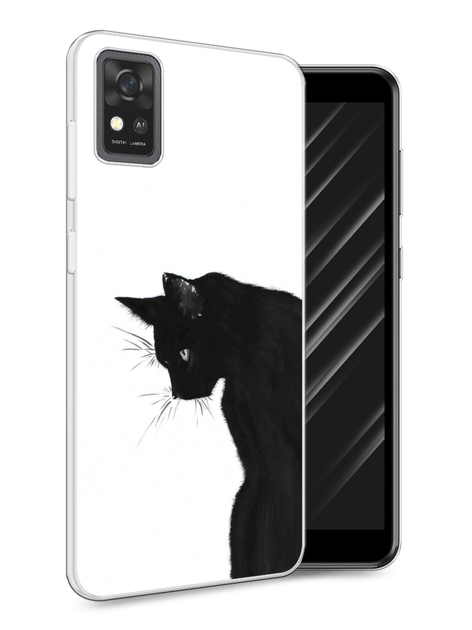 

Чехол Awog на ZTE Blade A31 / ЗТЕ Блэйд A31 "Black cat", Черный;белый, 134650-1