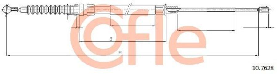 

COFLE 92.10.7628 Трос стояночного тормоза VW TOURAN ECOFUEL 1610/940 mm 1шт