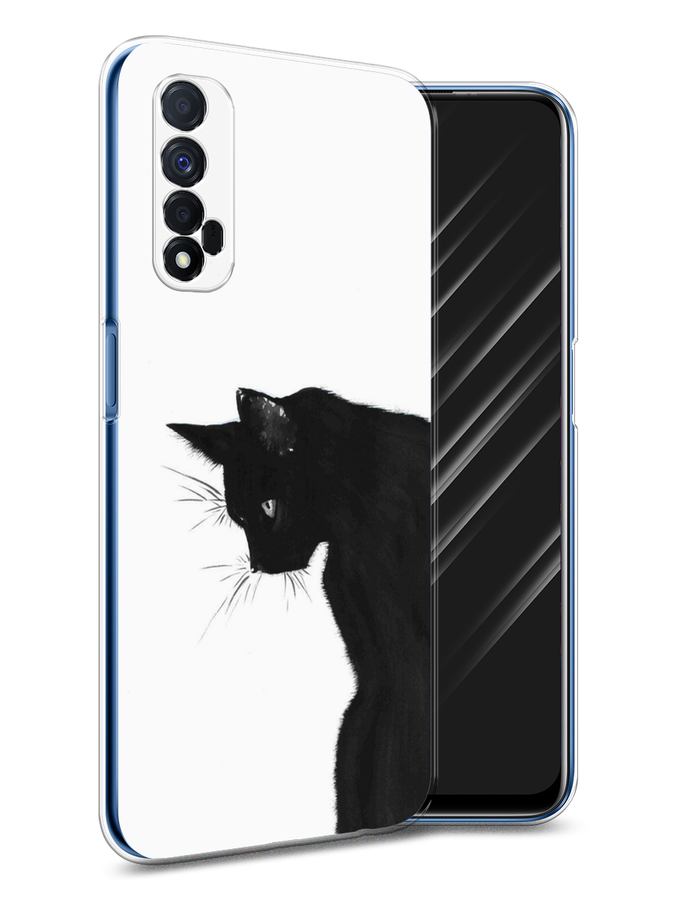 

Чехол Awog на Realme 7 "Black cat", Черный;белый, 254150-1