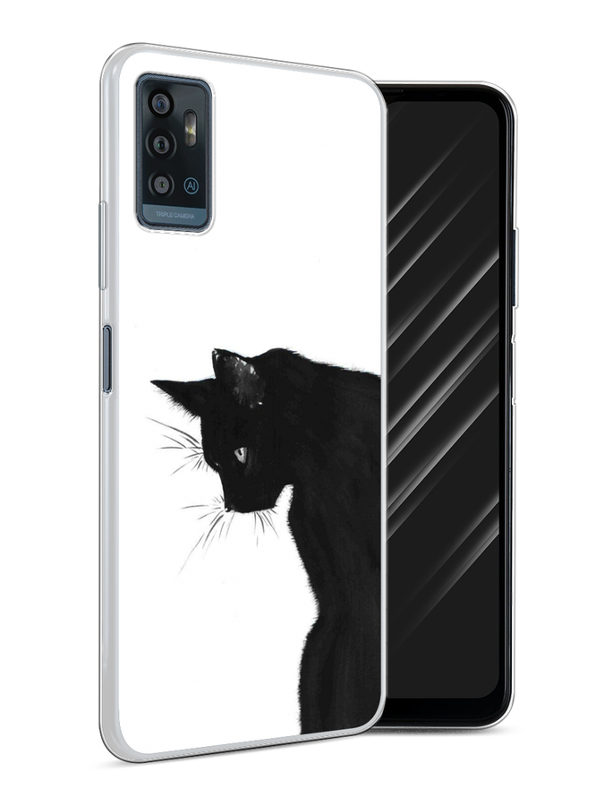 

Чехол Awog на ZTE Blade A71 / ЗТЕ Блэйд A71 "Black cat", Черный;белый, 134450-1