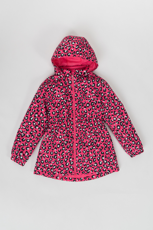 фото Утепленная куртка с анималистичным принтом crockid вк 32104/н/1 гр розовый 122-128