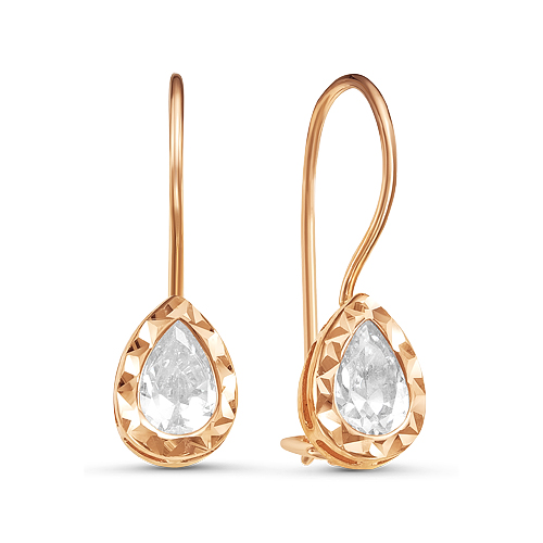 

Серьги из красного золота ЯХОНТ Золотой 187050, фианит, 187050