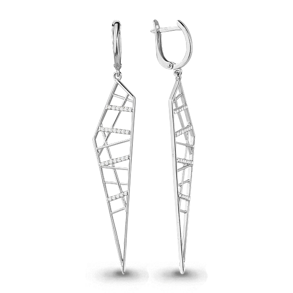 

Серьги из серебра с фианитом Яхонт Ювелирный 187224, 187224
